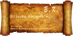 Bilszky Katapán névjegykártya